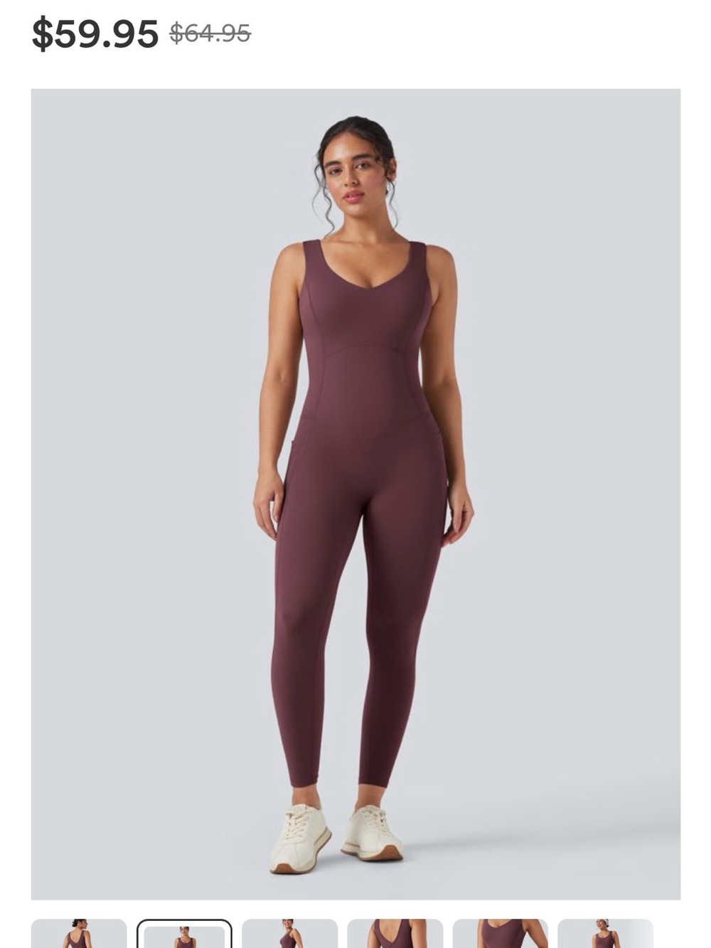 HALARA Maroon 7/8-Length Jumpsuit - Picture 4 of 7